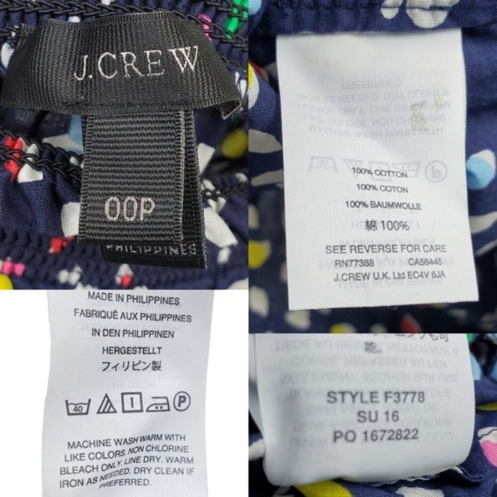 J.Crew Womens Multicolor Ratti Happy Cat Dot Print Off The Shoulder Top Size 00P - Picture 5 of 5